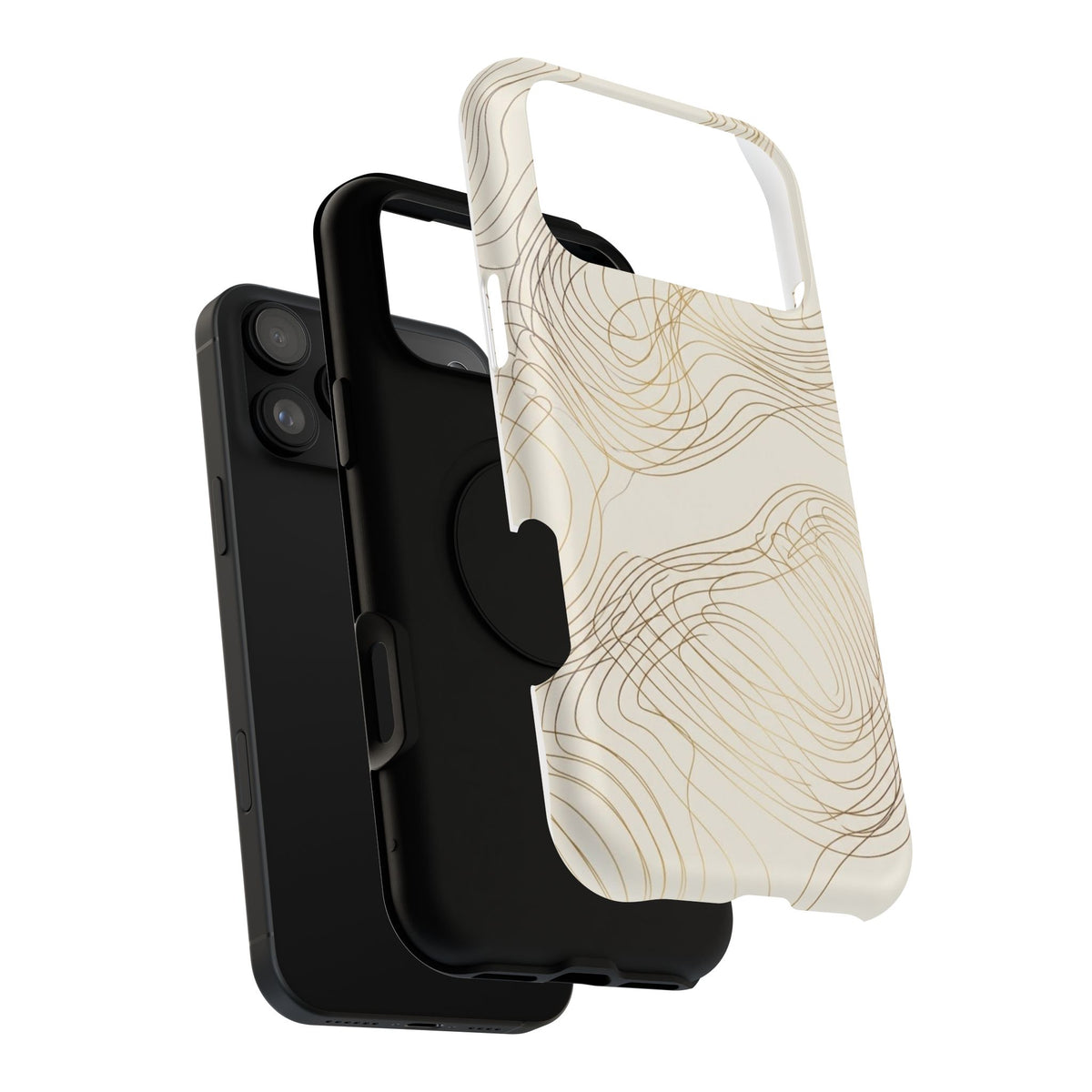 Neutral Gold Wave Pattern - Impact-Resistant Phone Case