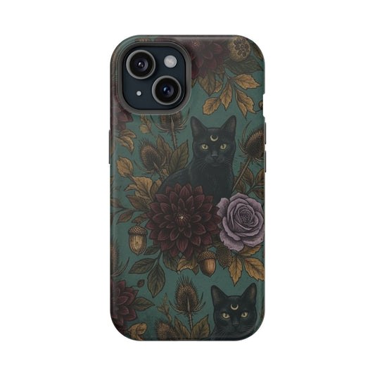 Botanical Black Cat - Impact Resistant Phone Case
