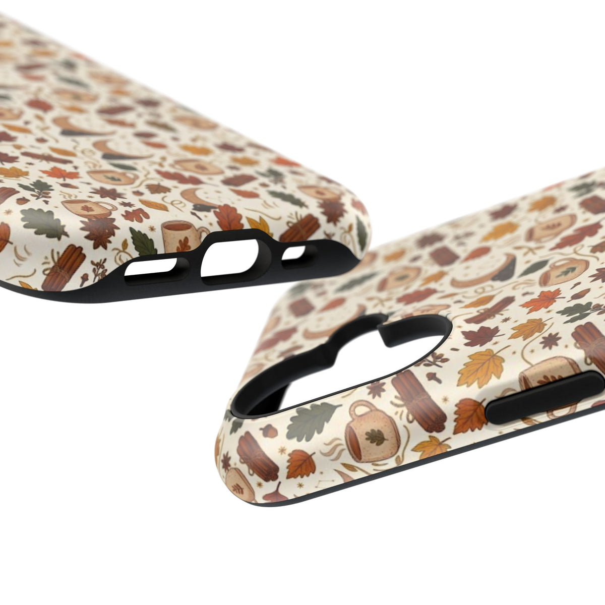 Autumn Woodland Phone Case — Fall Leaves & Fox Pattern Impact-Resistant Case