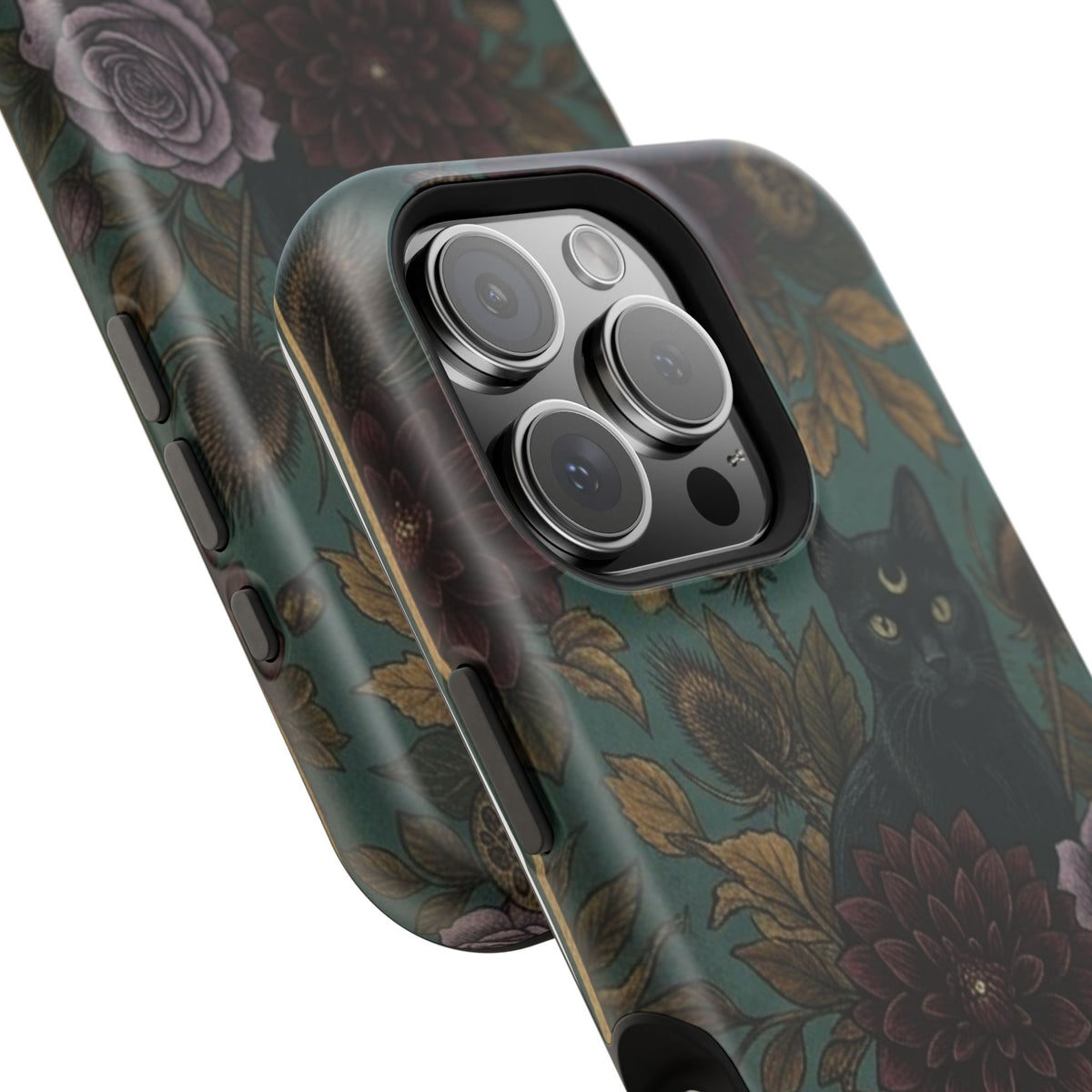 Botanical Black Cat - Impact Resistant Phone Case