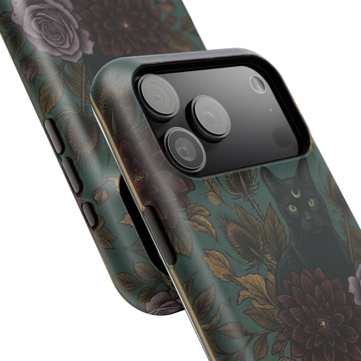 Botanical Black Cat - Impact Resistant Phone Case