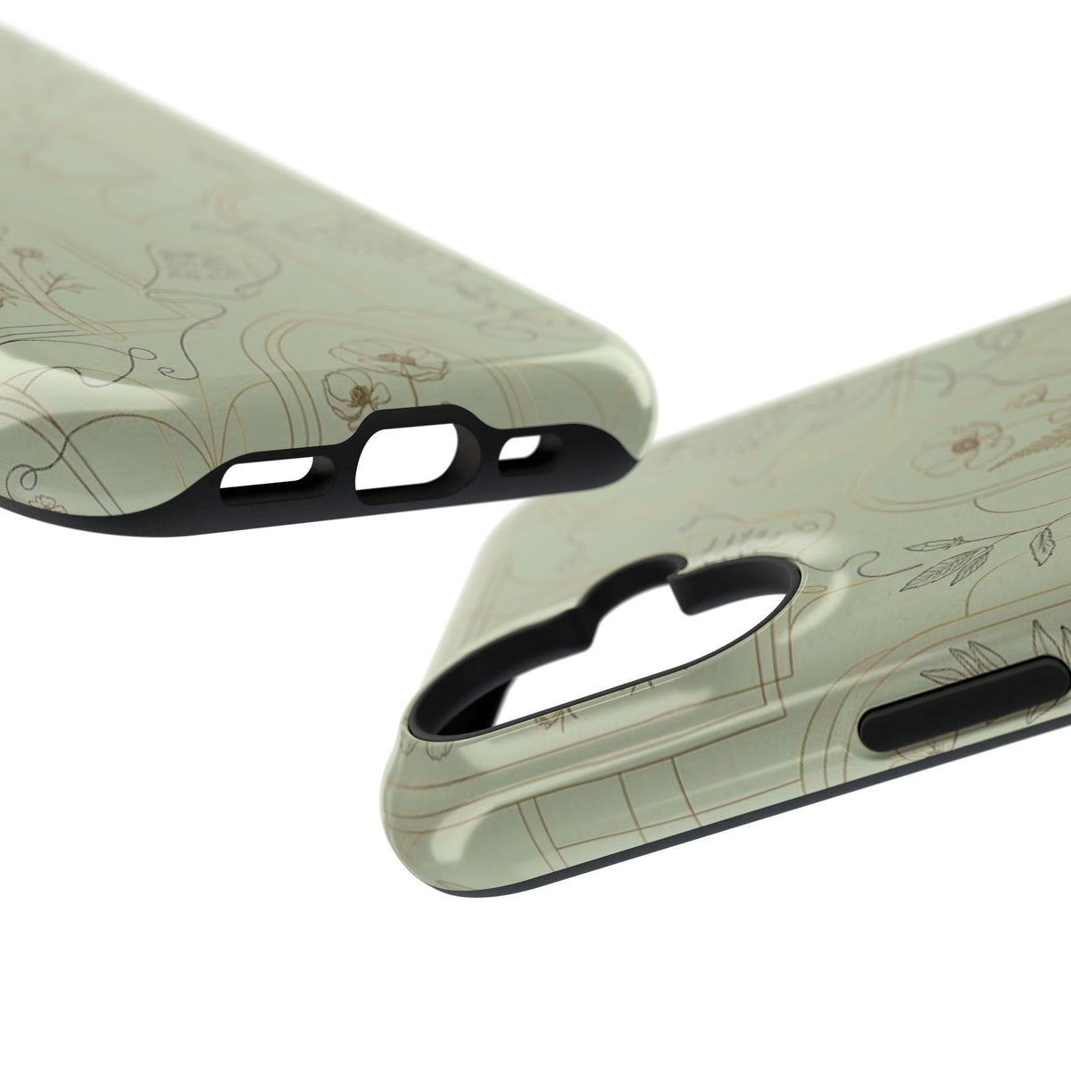 Vintage Botanical Script Design - Impact Resistant Phone Case