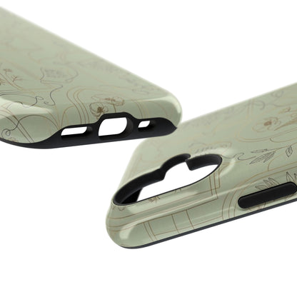 Vintage Botanical Script Design - Impact Resistant Phone Case