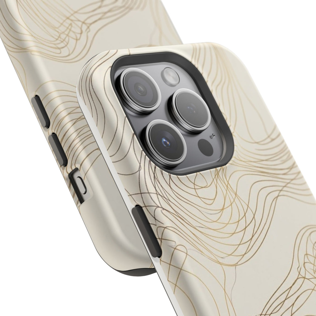 Neutral Gold Wave Pattern - Impact-Resistant Phone Case