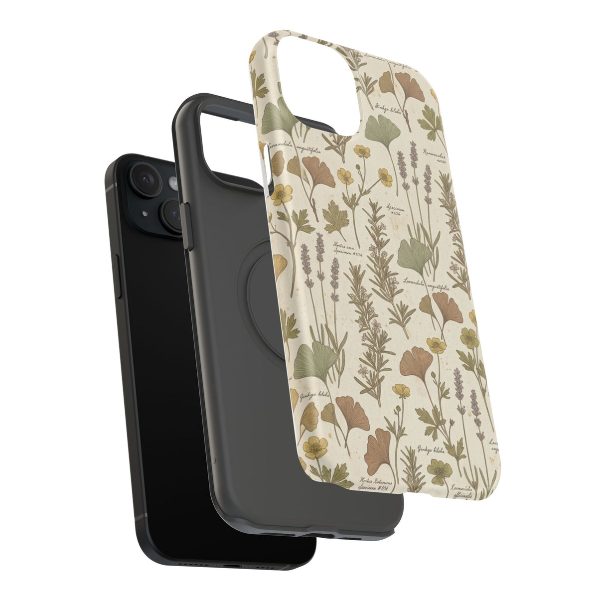 Vintage Herb Floral Pattern - Impact Resistant Phone Case