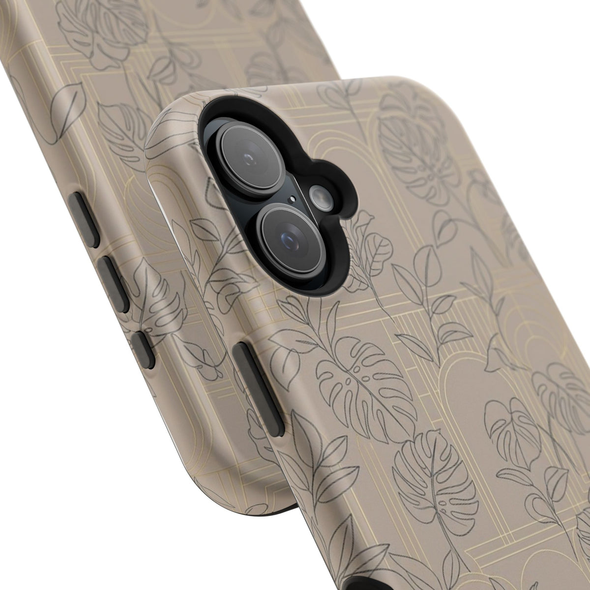 Neutral Leaf Pattern - Impact Resistant Phone Case