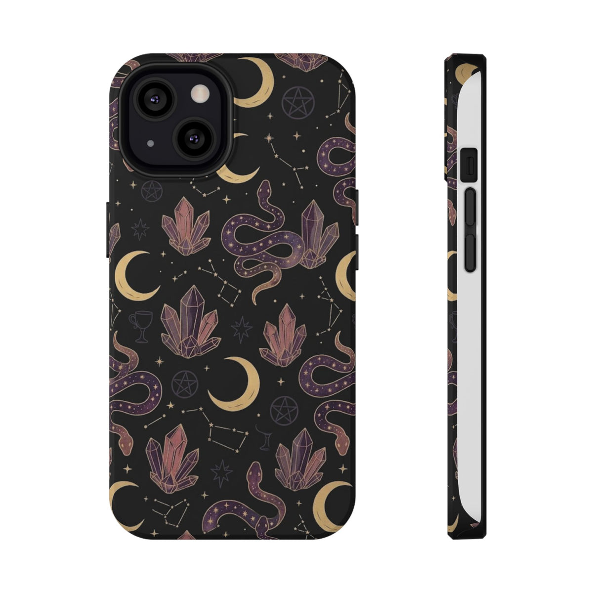 Mystic Moon & Crystal Phone Case — Impact-Resistant Protective Cover