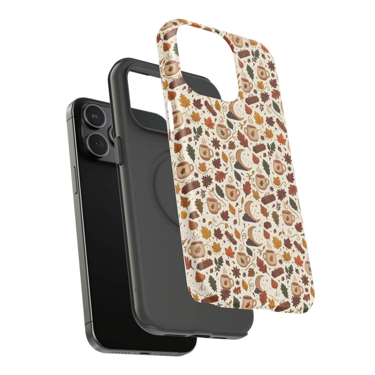 Autumn Woodland Phone Case — Fall Leaves & Fox Pattern Impact-Resistant Case