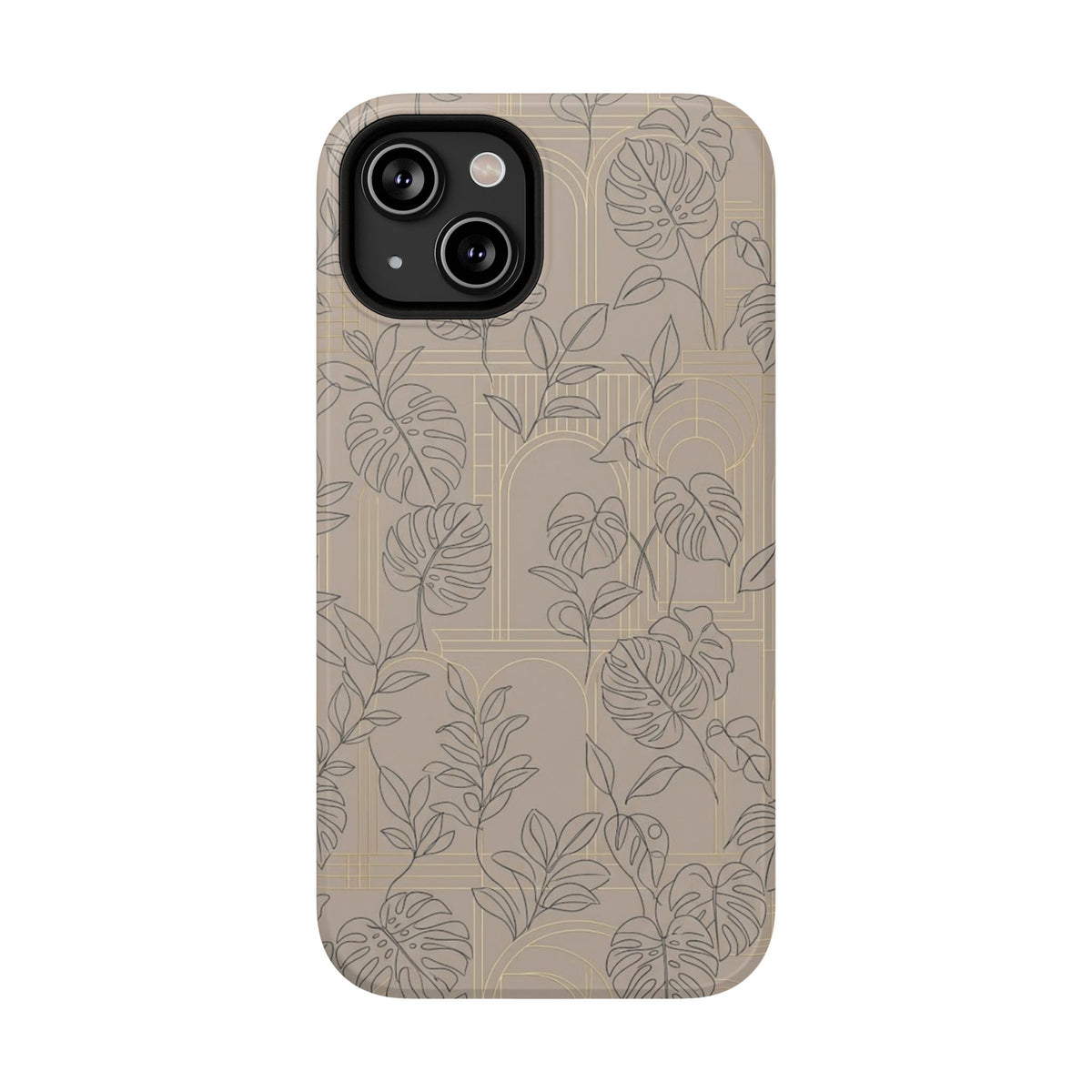 Neutral Leaf Pattern - Impact Resistant Phone Case