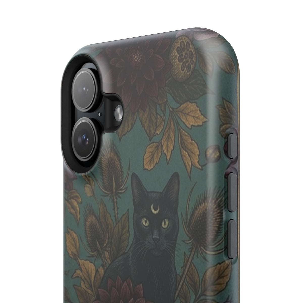 Botanical Black Cat - Impact Resistant Phone Case