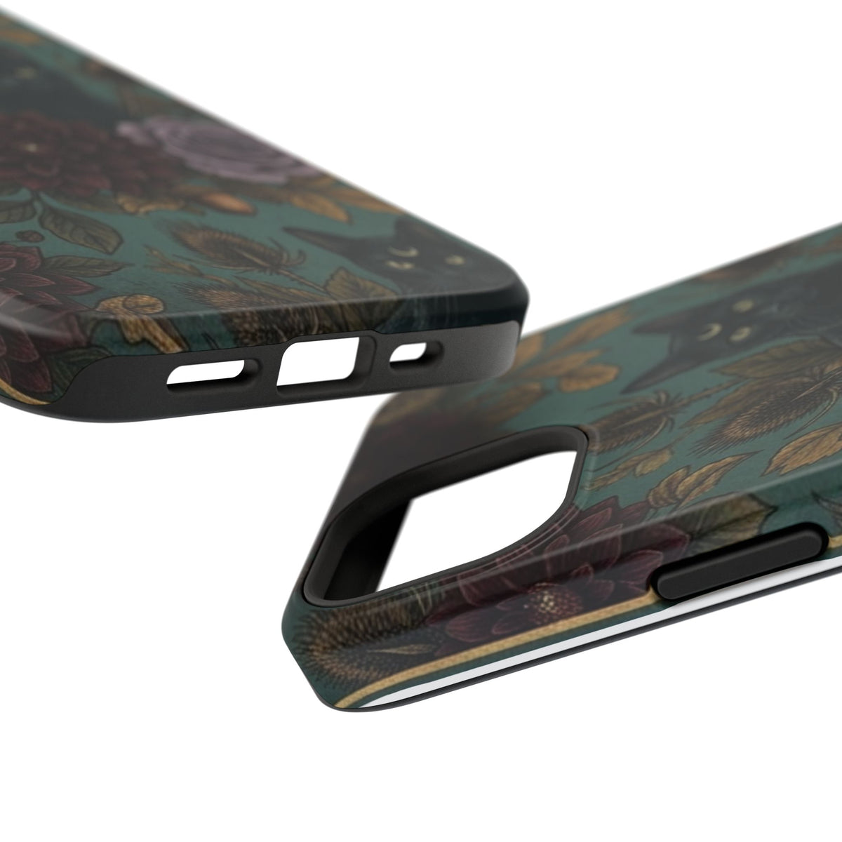 Botanical Black Cat - Impact Resistant Phone Case