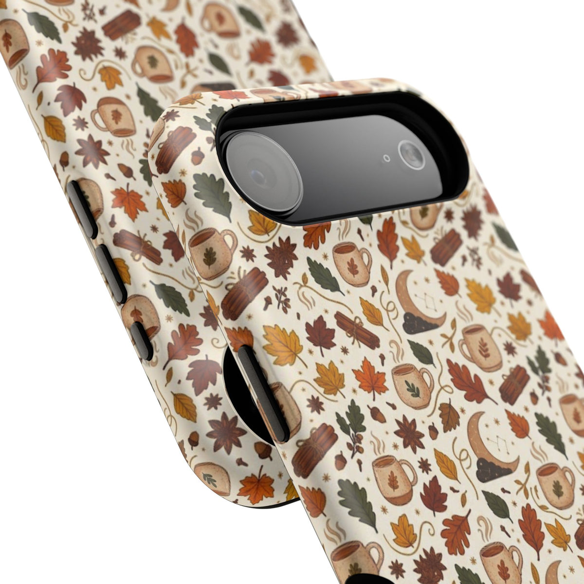 Autumn Woodland Phone Case — Fall Leaves & Fox Pattern Impact-Resistant Case