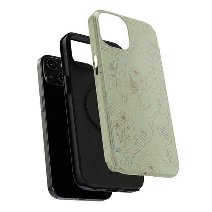 Vintage Botanical Script Design - Impact Resistant Phone Case