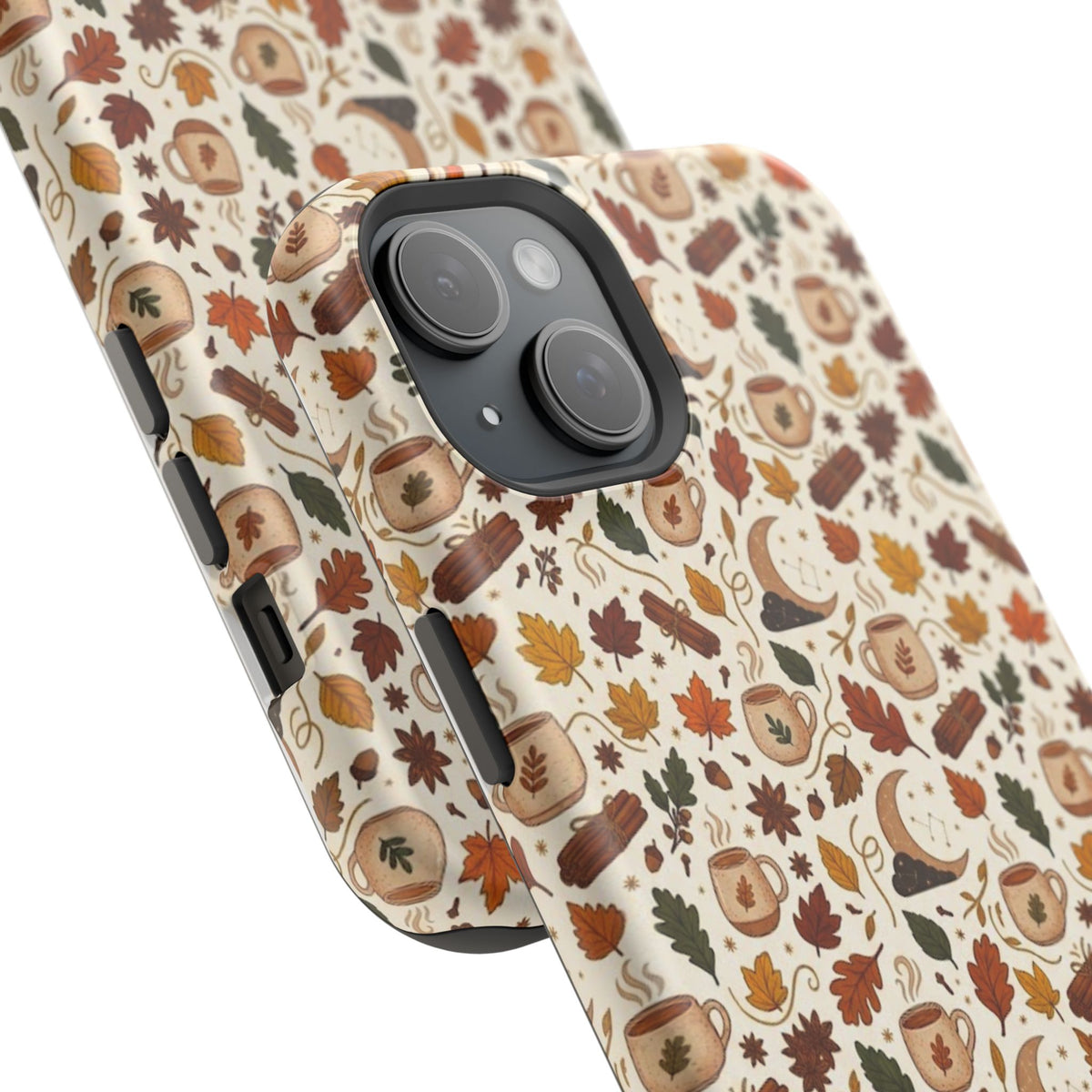 Autumn Woodland Phone Case — Fall Leaves & Fox Pattern Impact-Resistant Case
