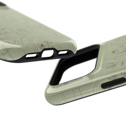 Vintage Botanical Script Design - Impact Resistant Phone Case