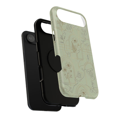 Vintage Botanical Script Design - Impact Resistant Phone Case