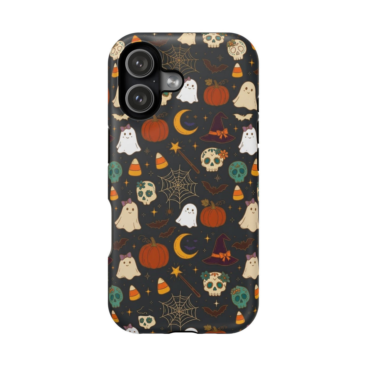 Ghosts, Pumpkins & Skulls Pattern - Impact Resistant Phone Case