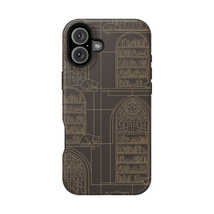 Cat Library Bookshelf Phone Case