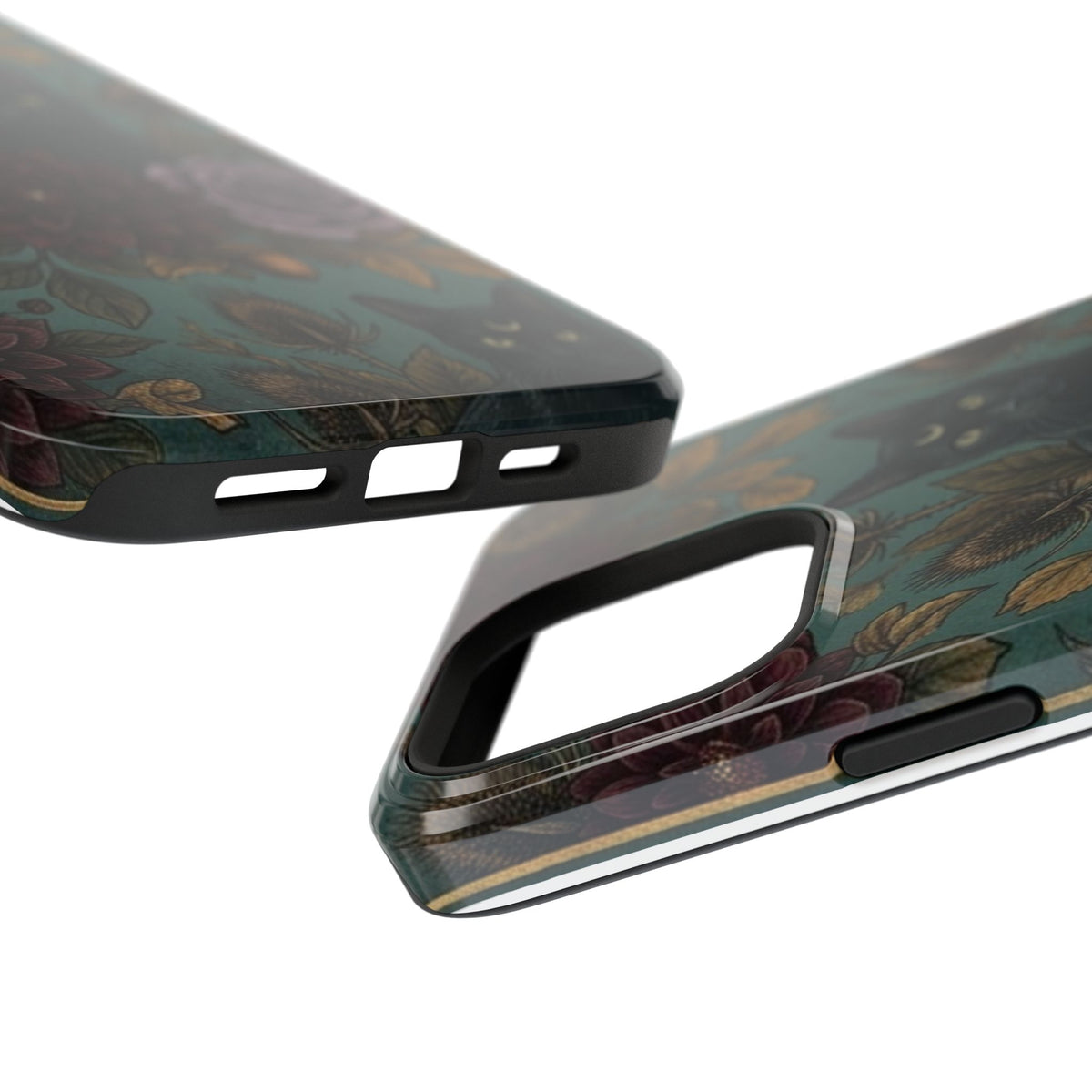 Botanical Black Cat - Impact Resistant Phone Case