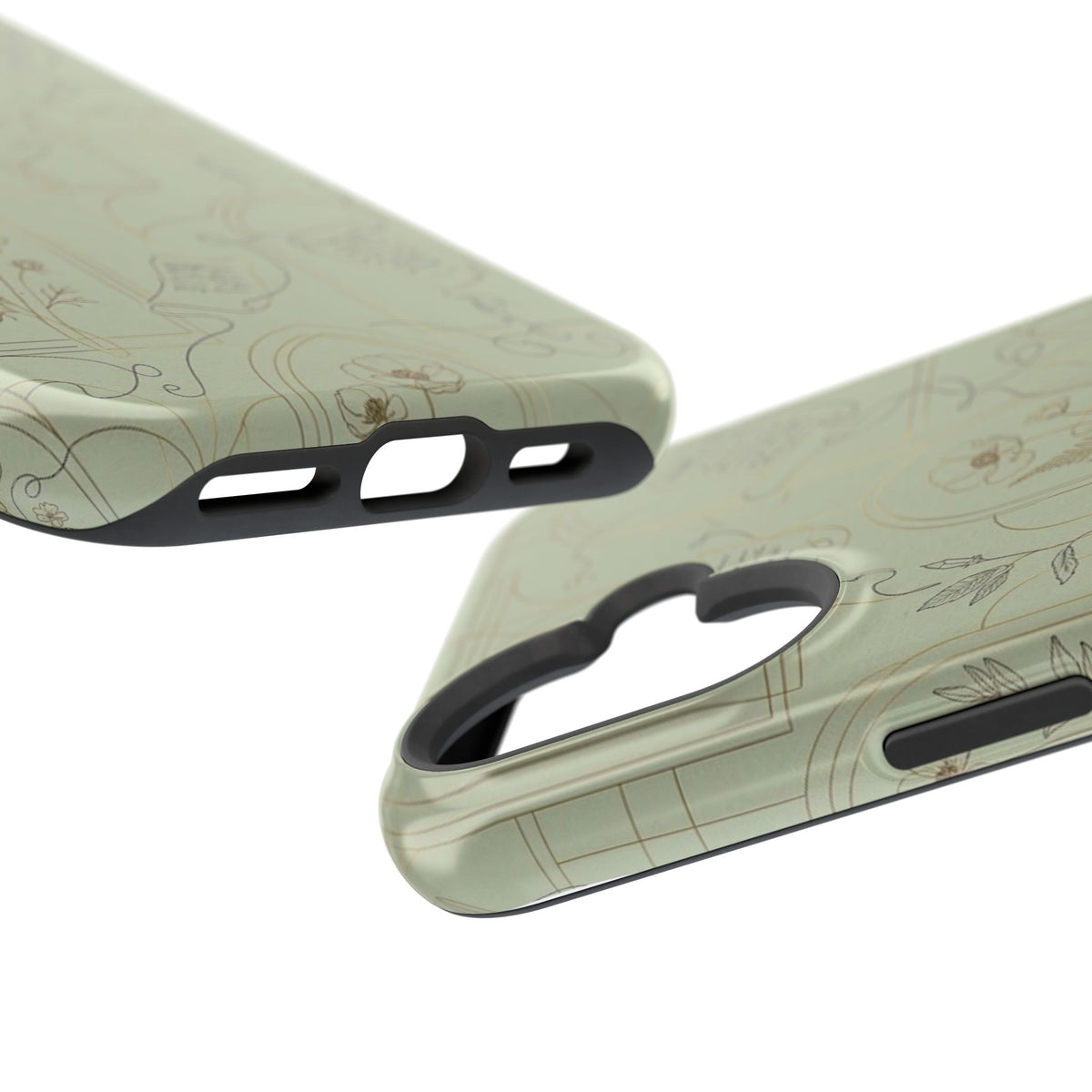 Vintage Botanical Script Design - Impact Resistant Phone Case