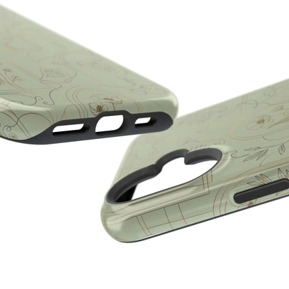 Vintage Botanical Script Design - Impact Resistant Phone Case