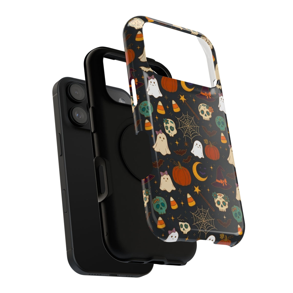 Ghosts, Pumpkins & Skulls Pattern - Impact Resistant Phone Case
