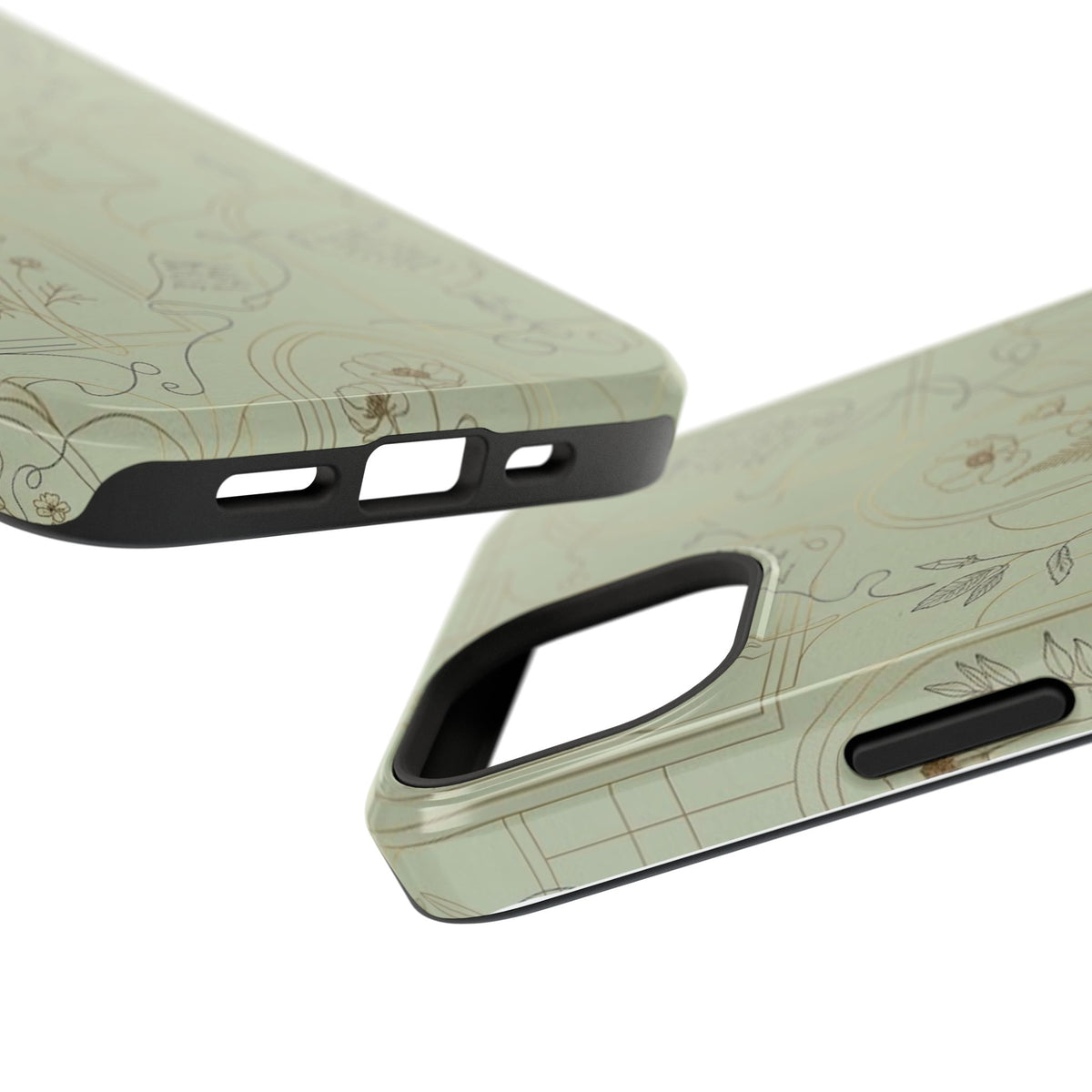 Vintage Botanical Script Design - Impact Resistant Phone Case