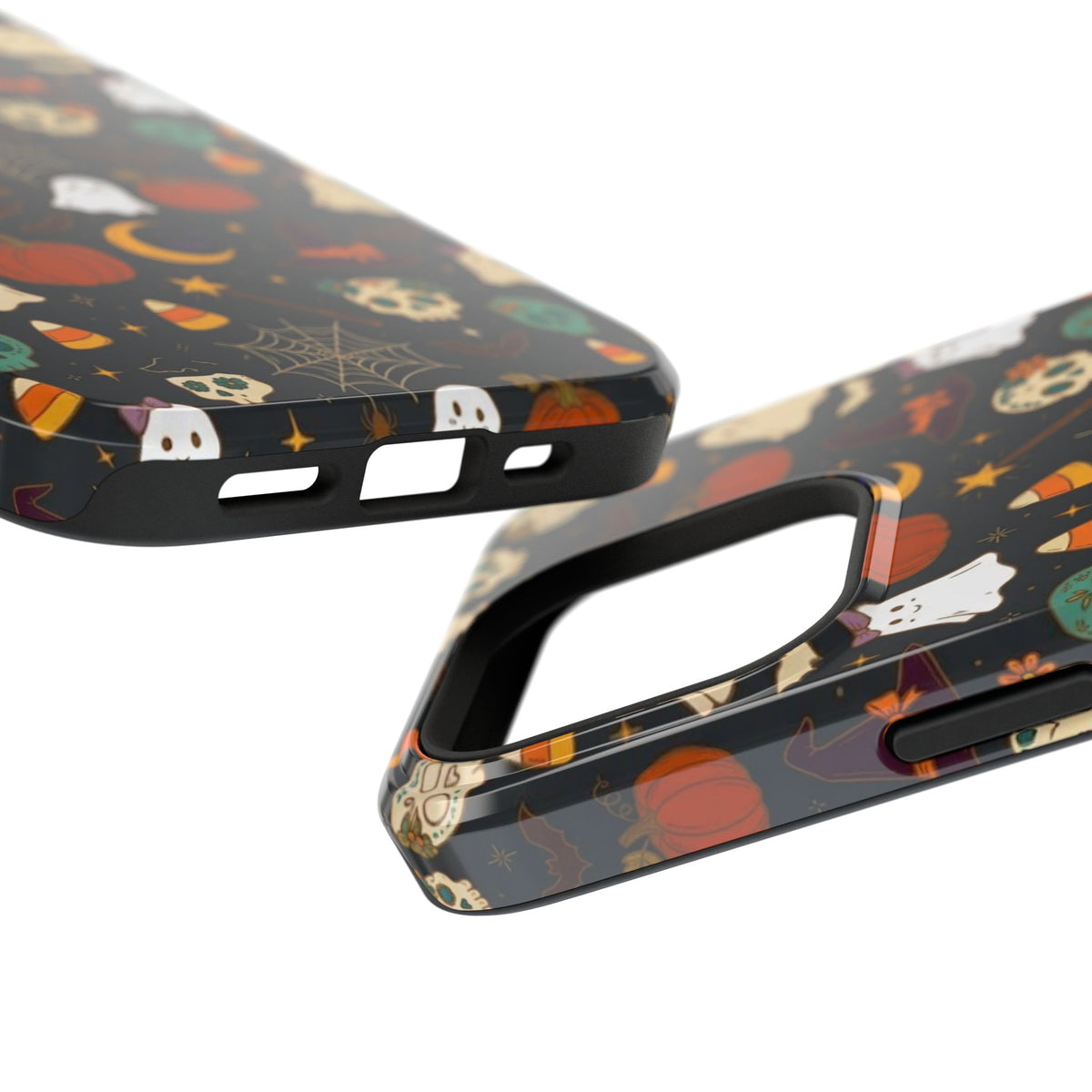 Ghosts, Pumpkins & Skulls Pattern - Impact Resistant Phone Case