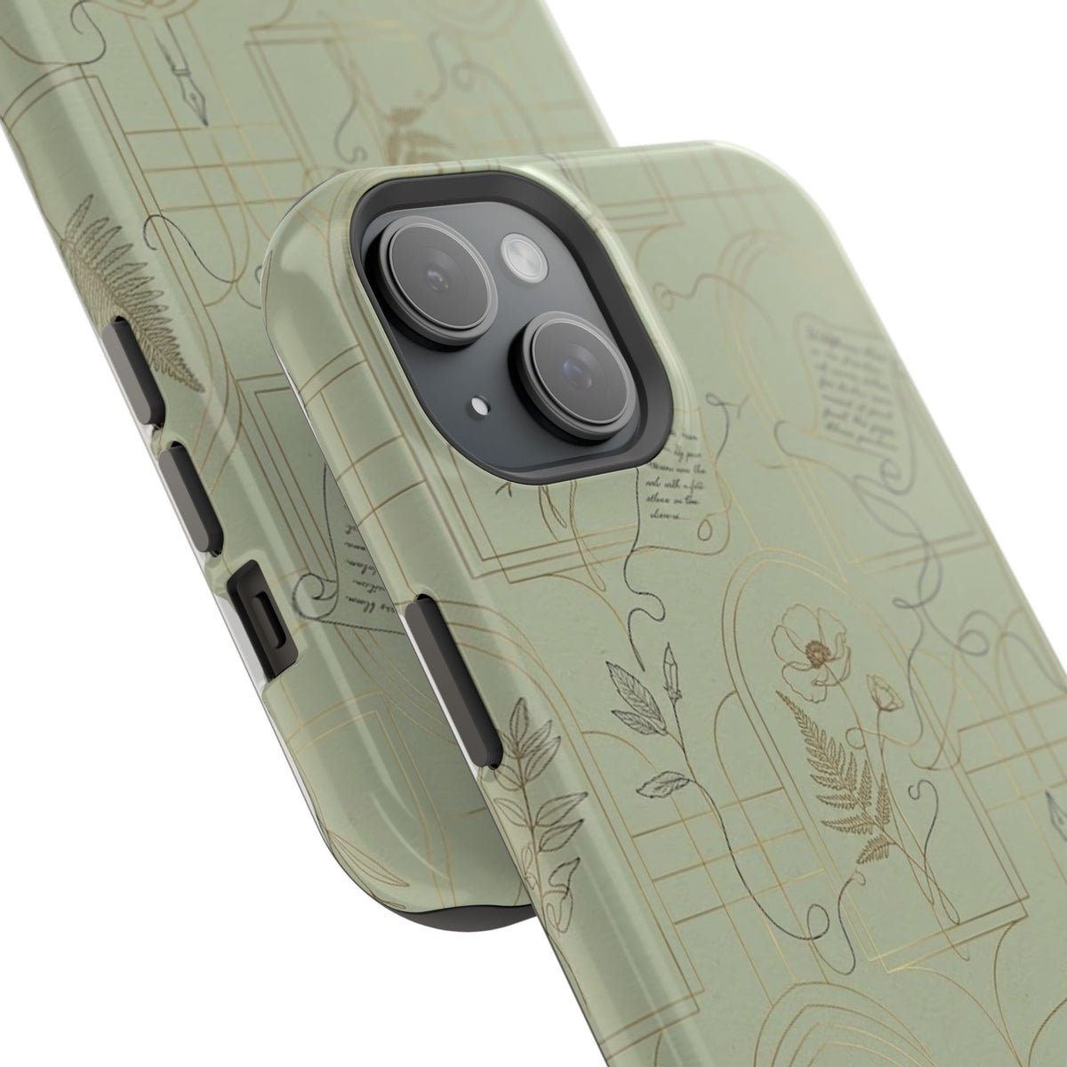 Vintage Botanical Script Design - Impact Resistant Phone Case
