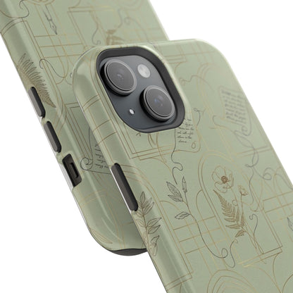 Vintage Botanical Script Design - Impact Resistant Phone Case