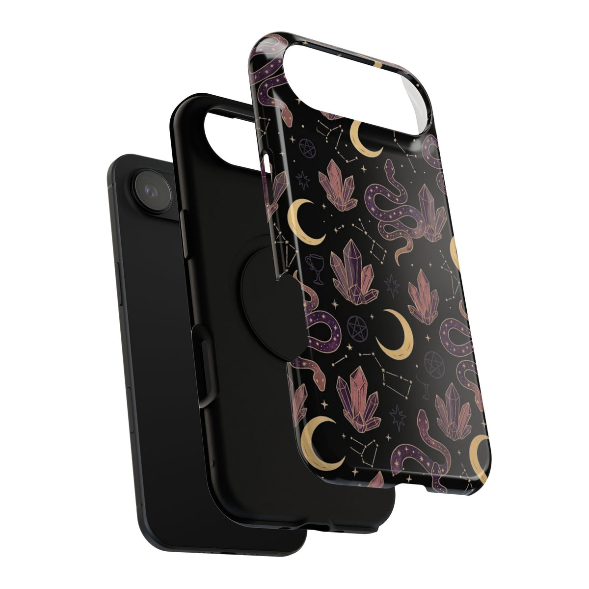 Mystic Moon & Crystal Phone Case — Impact-Resistant Protective Cover