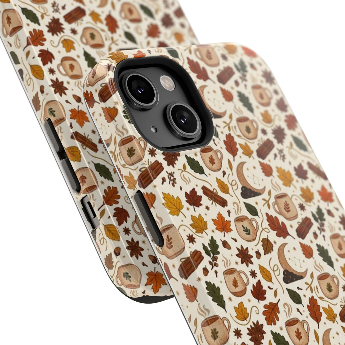 Autumn Woodland Phone Case — Fall Leaves & Fox Pattern Impact-Resistant Case