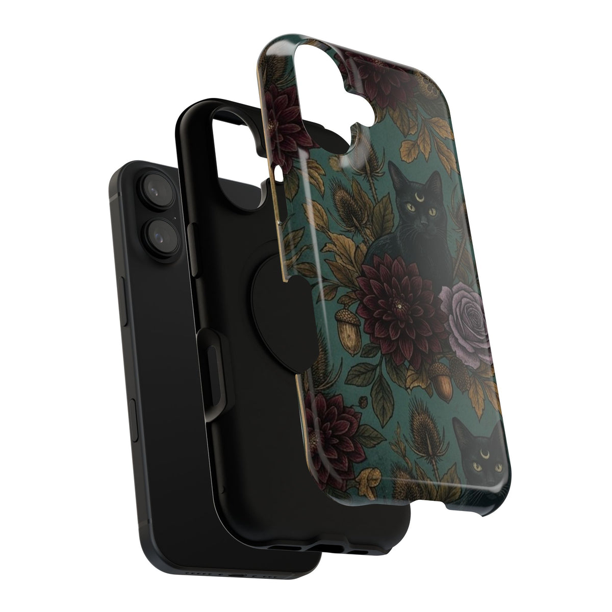 Botanical Black Cat - Impact Resistant Phone Case