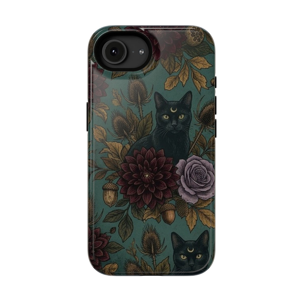 Botanical Black Cat - Impact Resistant Phone Case
