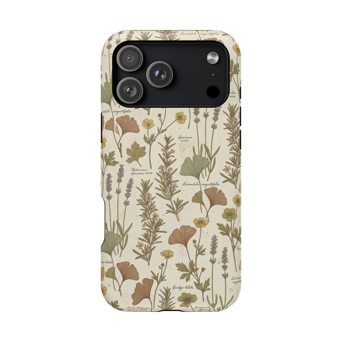 Vintage Herb Floral Pattern - Impact Resistant Phone Case