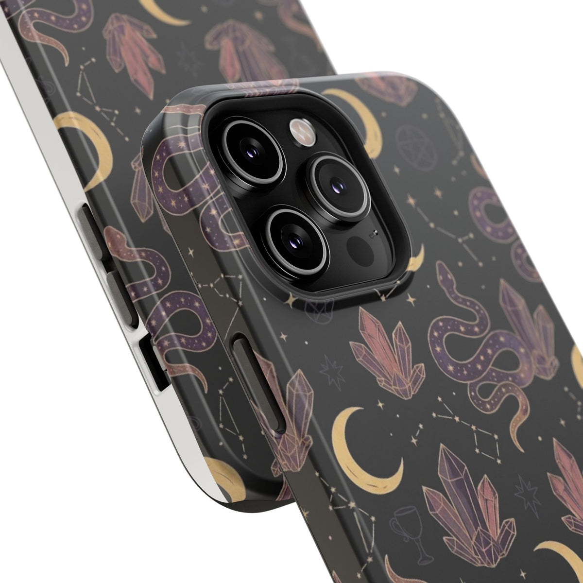 Mystic Moon & Crystal Phone Case — Impact-Resistant Protective Cover