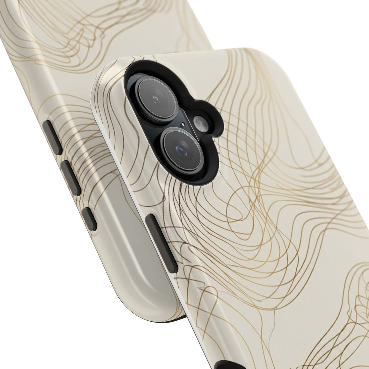 Neutral Gold Wave Pattern - Impact-Resistant Phone Case