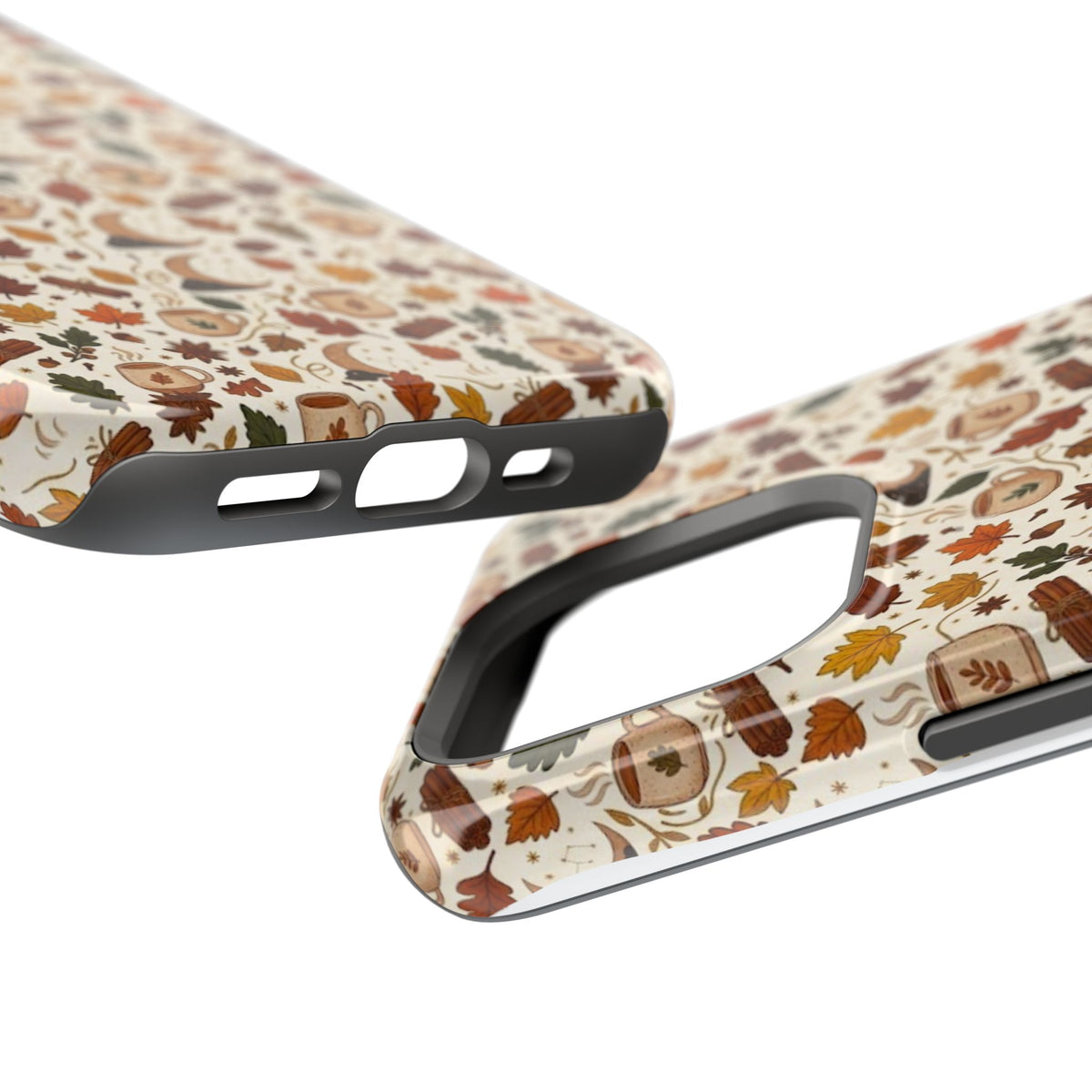 Autumn Woodland Phone Case — Fall Leaves & Fox Pattern Impact-Resistant Case