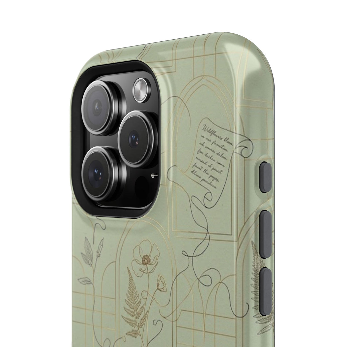 Vintage Botanical Script Design - Impact Resistant Phone Case