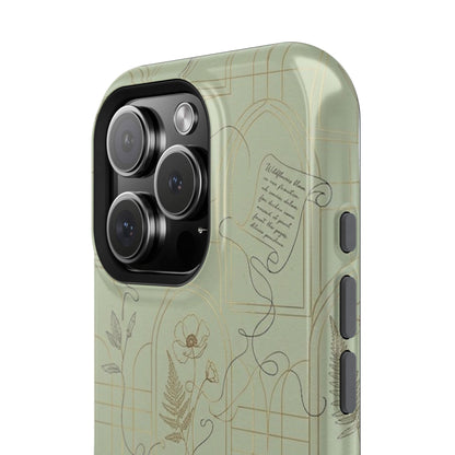 Vintage Botanical Script Design - Impact Resistant Phone Case