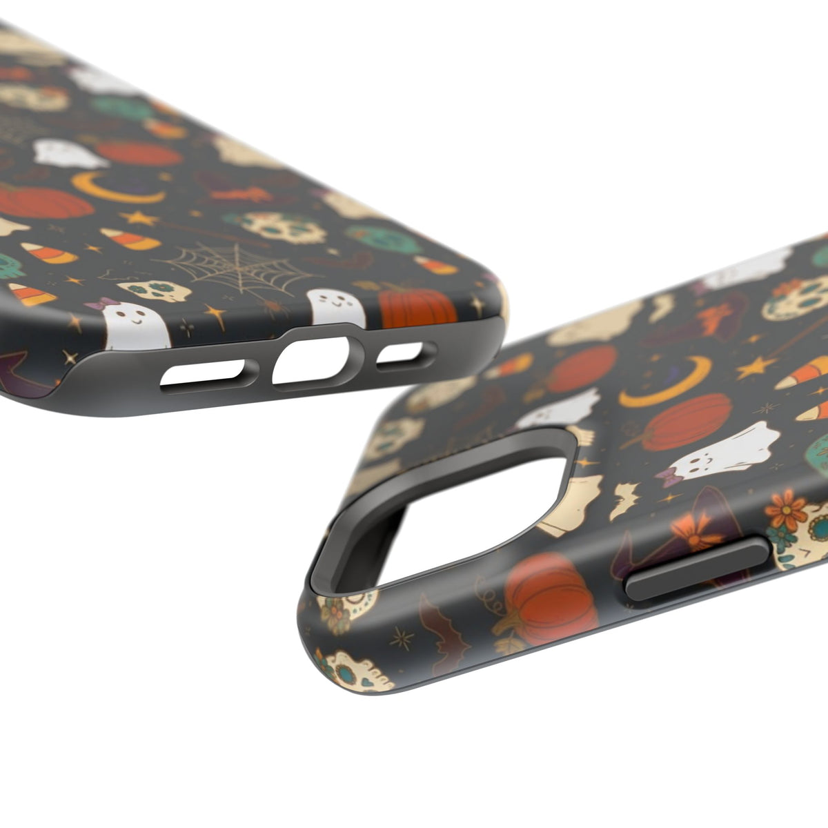 Ghosts, Pumpkins & Skulls Pattern - Impact Resistant Phone Case