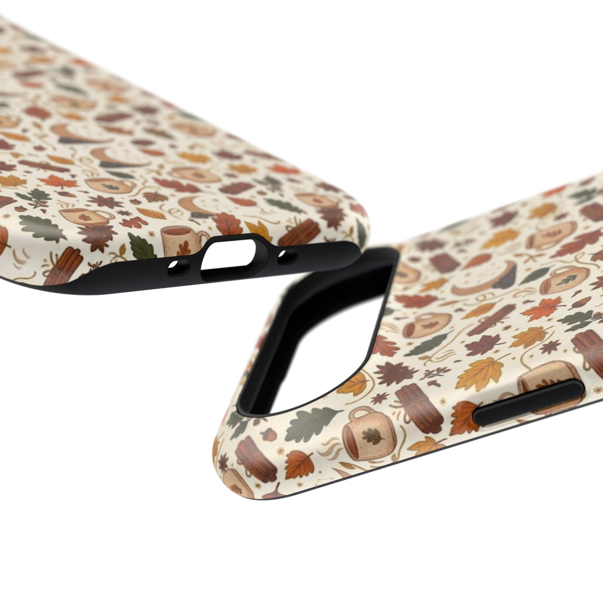 Autumn Woodland Phone Case — Fall Leaves & Fox Pattern Impact-Resistant Case