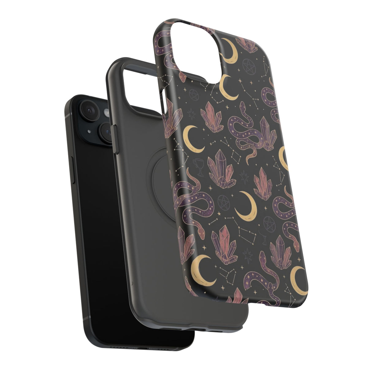 Mystic Moon & Crystal Phone Case — Impact-Resistant Protective Cover