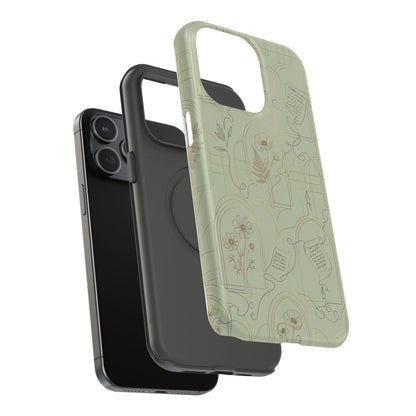 Vintage Botanical Script Design - Impact Resistant Phone Case