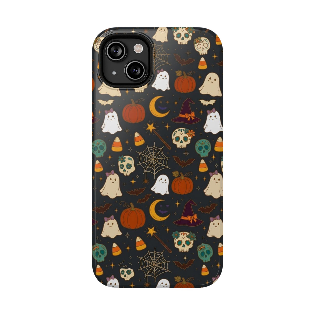 Ghosts, Pumpkins & Skulls Pattern - Impact Resistant Phone Case