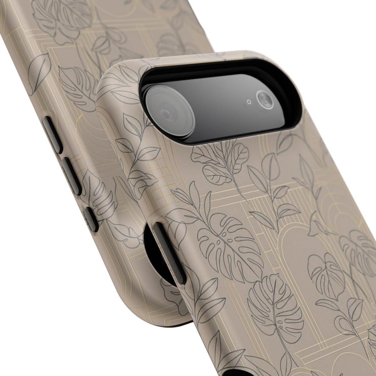 Neutral Leaf Pattern - Impact Resistant Phone Case