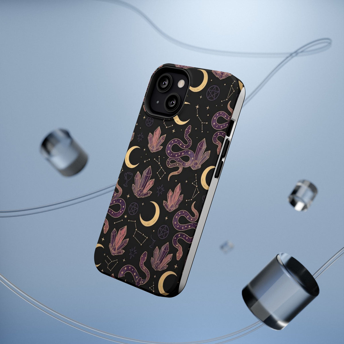 Mystic Moon & Crystal Phone Case — Impact-Resistant Protective Cover