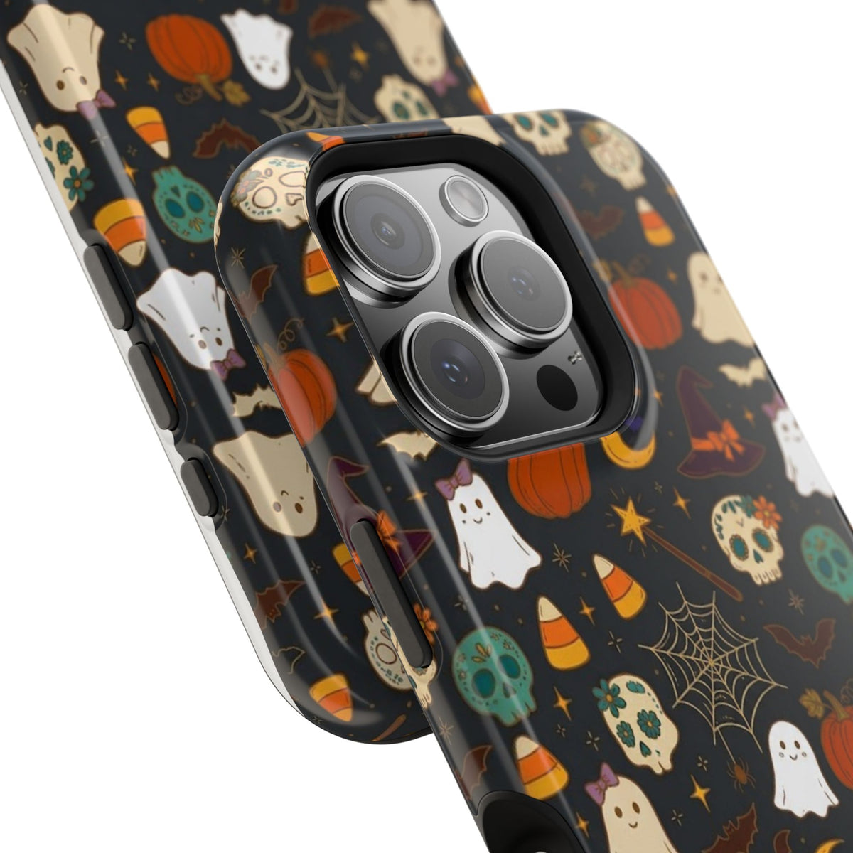 Ghosts, Pumpkins & Skulls Pattern - Impact Resistant Phone Case