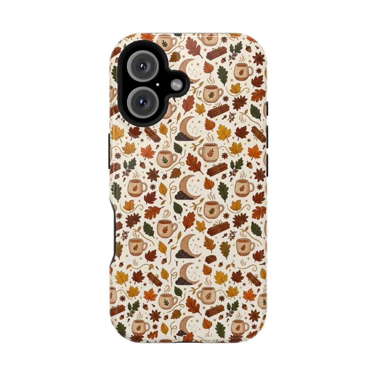 Autumn Woodland Phone Case — Fall Leaves & Fox Pattern Impact-Resistant Case