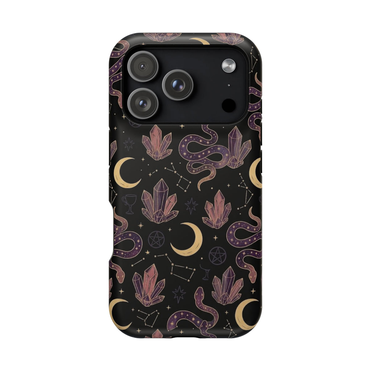 Mystic Moon & Crystal Phone Case — Impact-Resistant Protective Cover